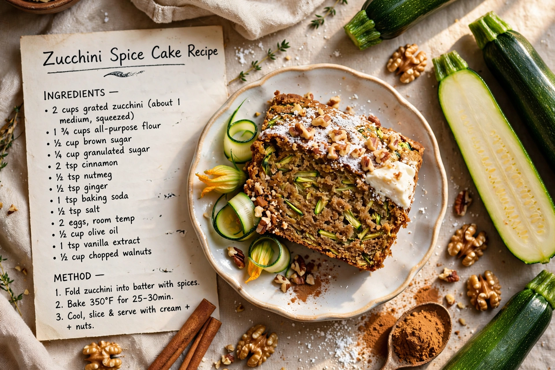 Zucchini Spice Cake Recipe (Easy Zucchini Bars with Cream Cheese Frosting)
